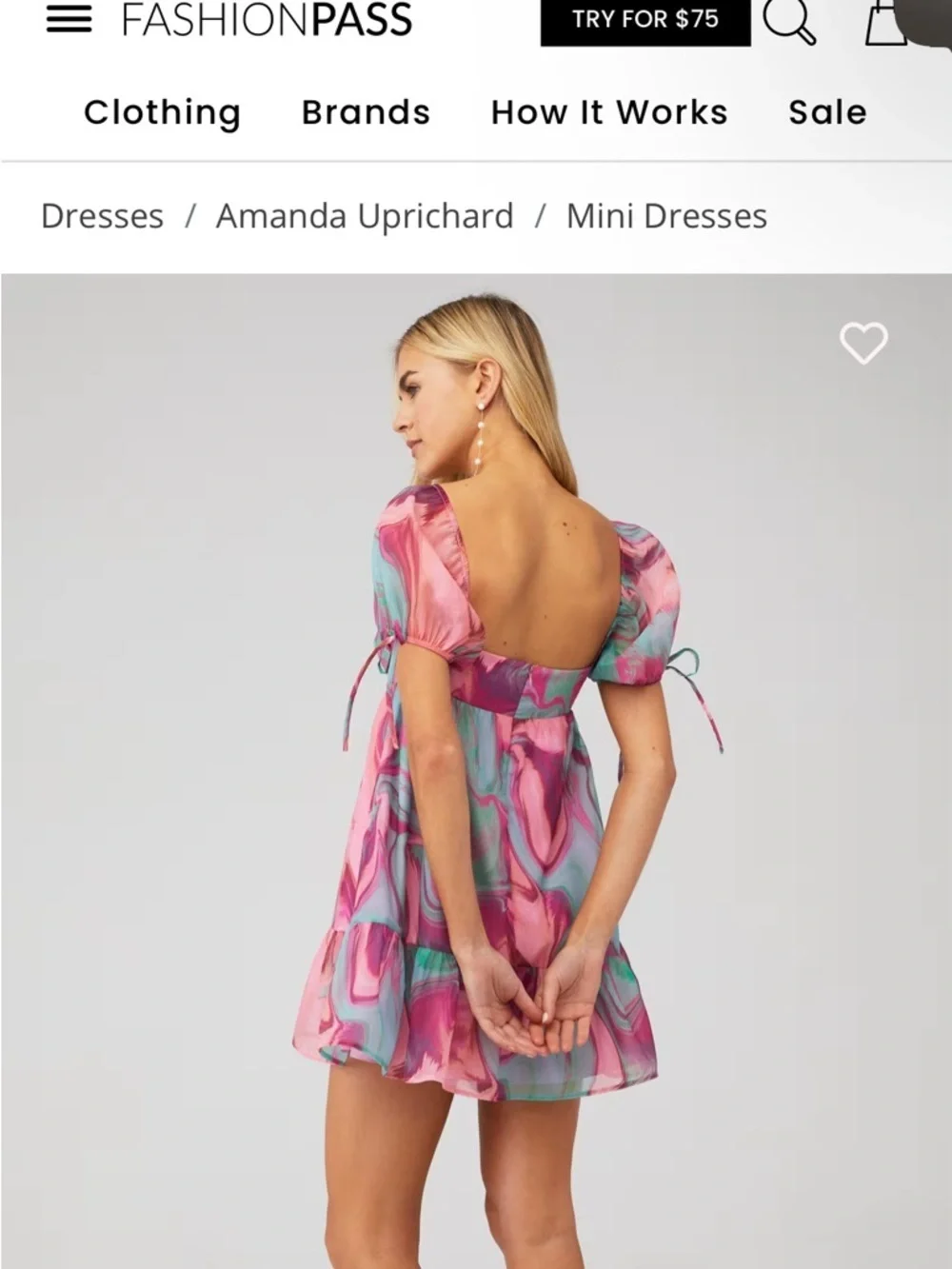 Amanda Uprichard Sicily Dress Small Pink Blue Floral Mini Dress - Picture 3 of 4